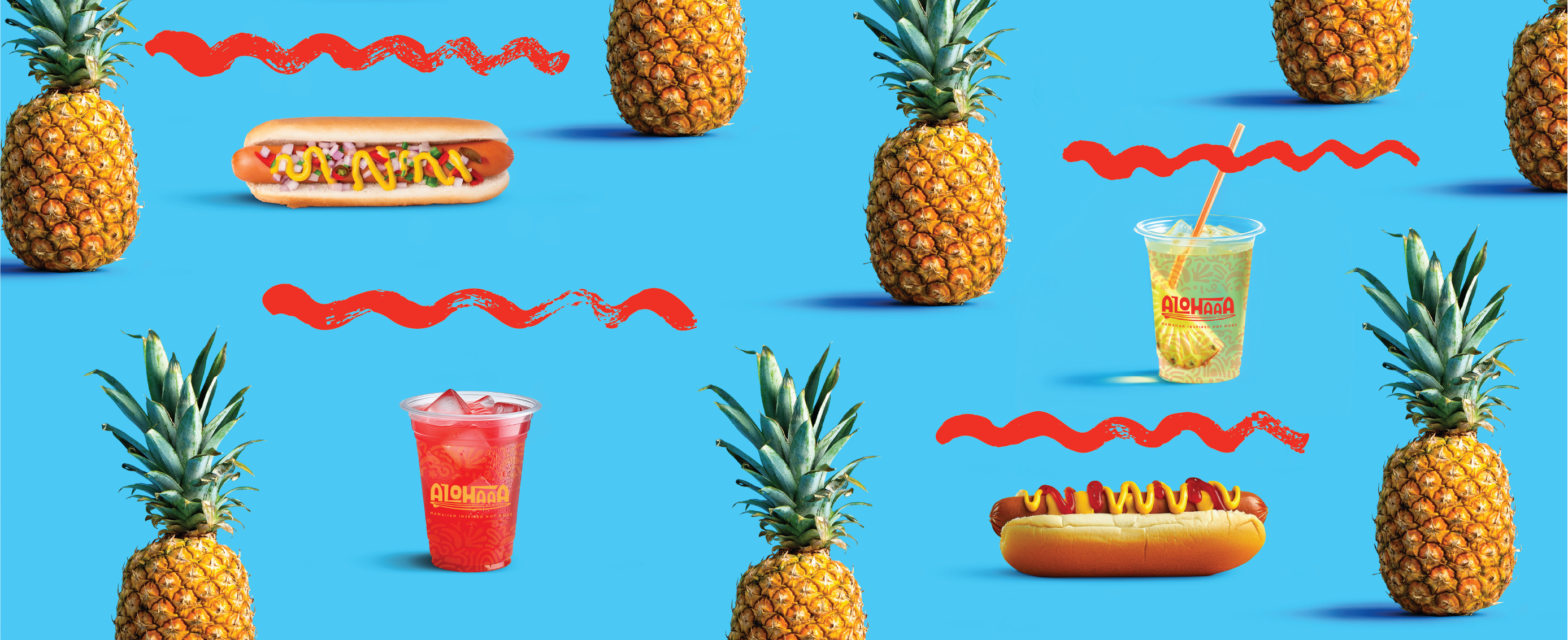 Alohaaa tropical hot dog brand identity