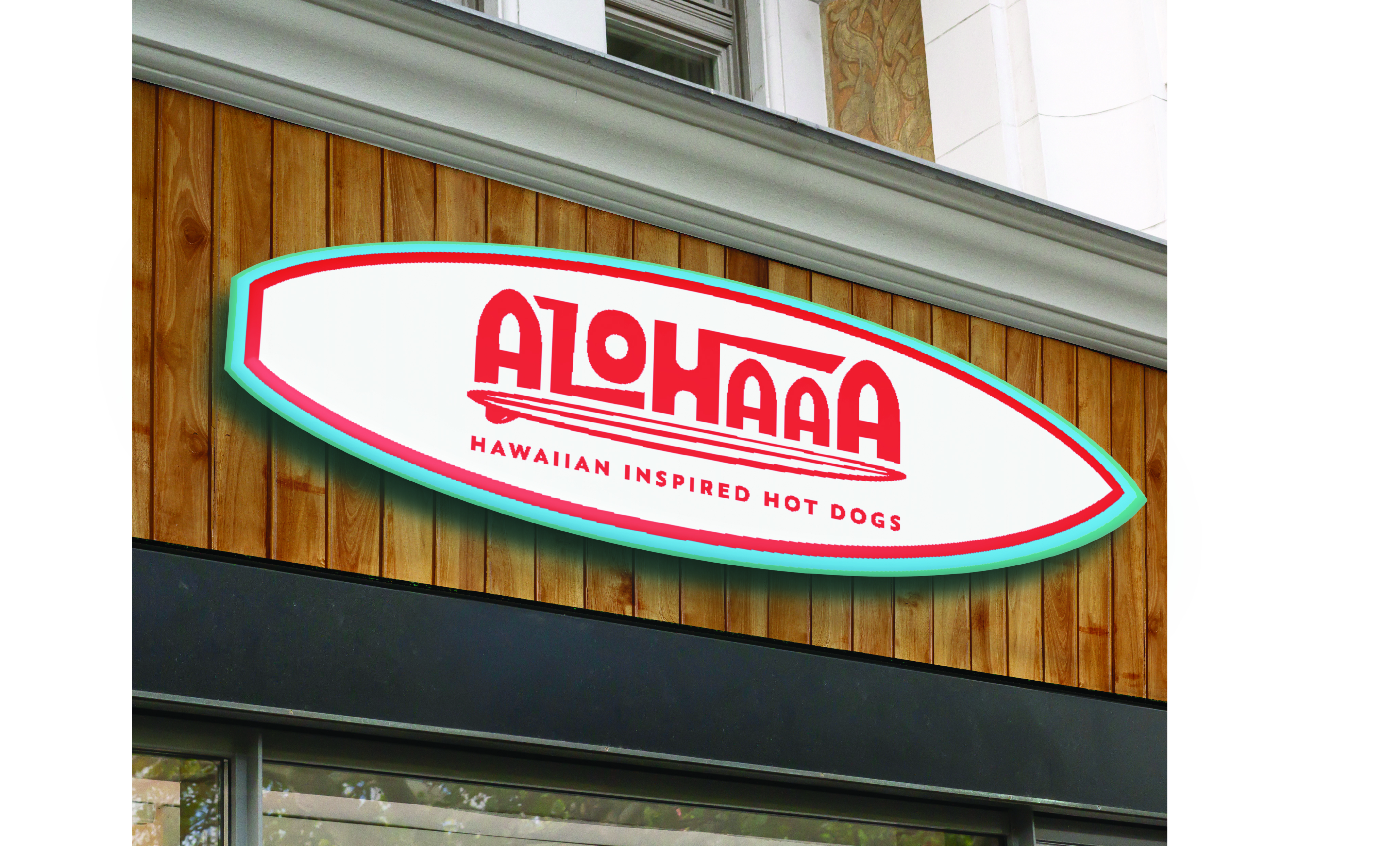 Alohaaa branded restaurant artwork