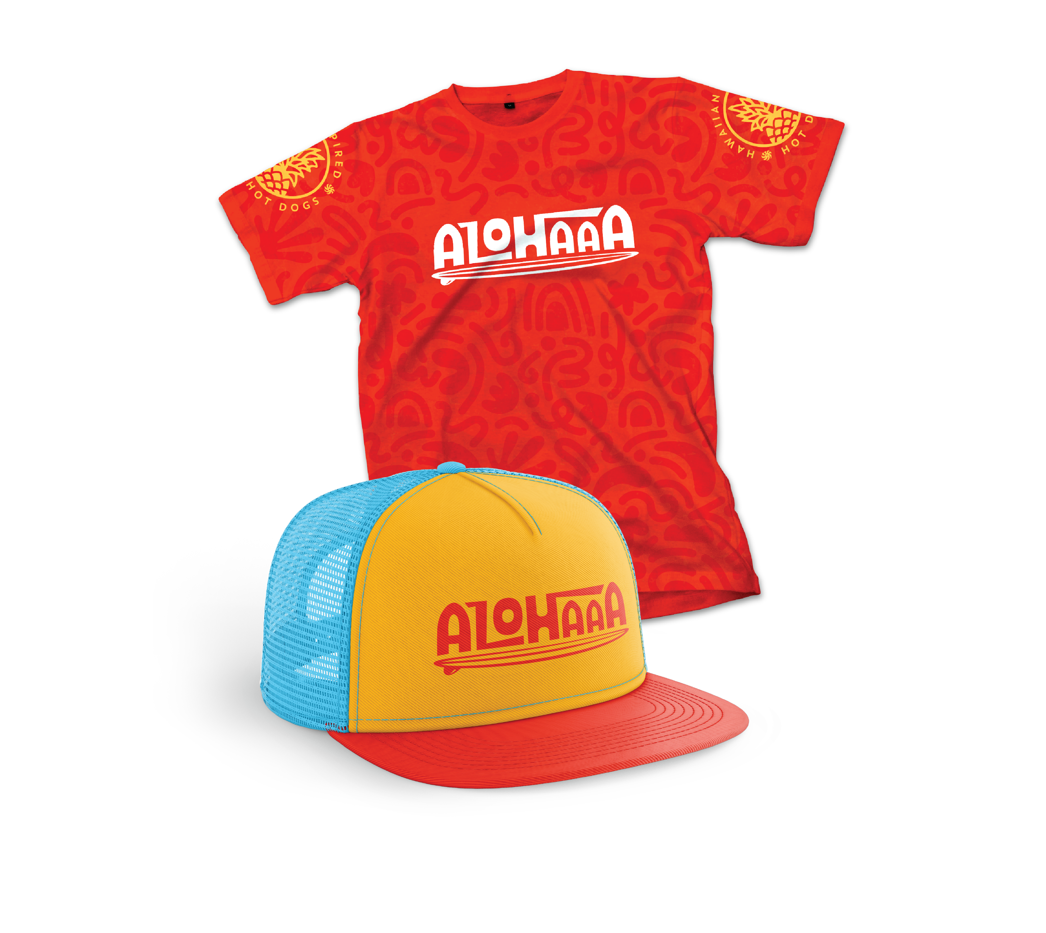 Alohaaa brand pattern and menu application