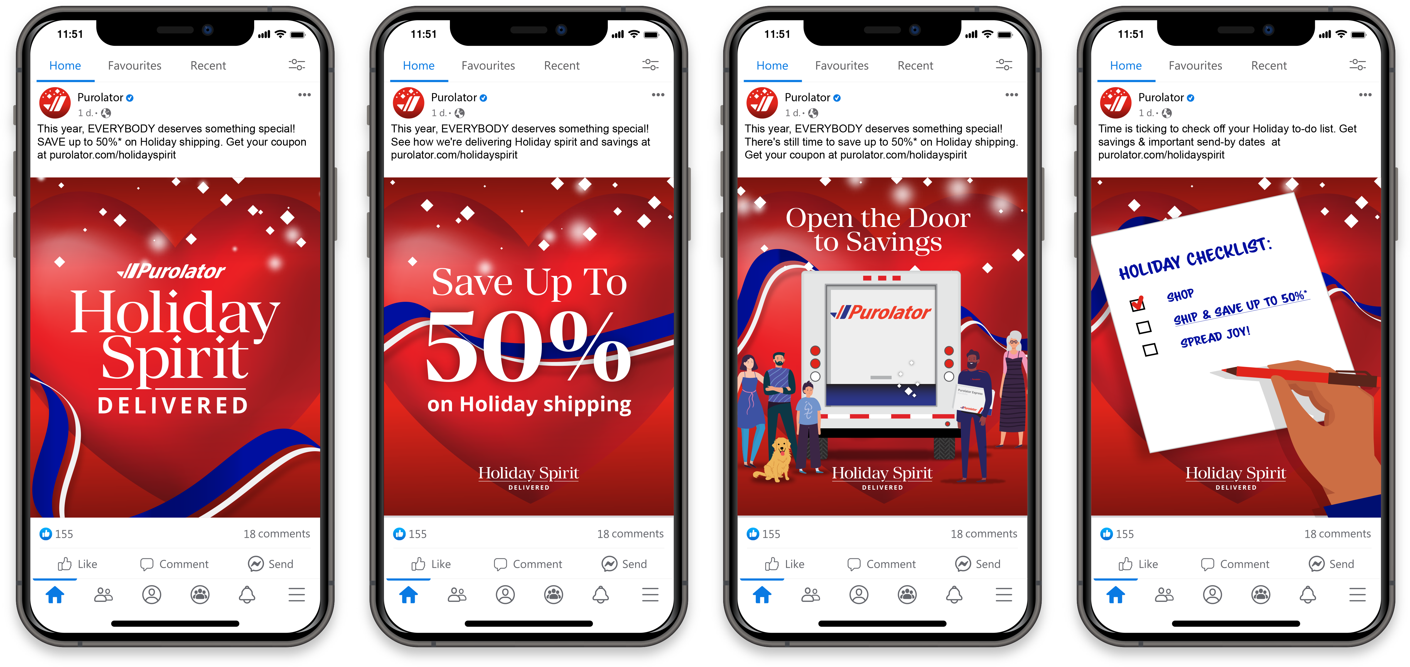 Holiday Spirit Delivered motion and retail graphic