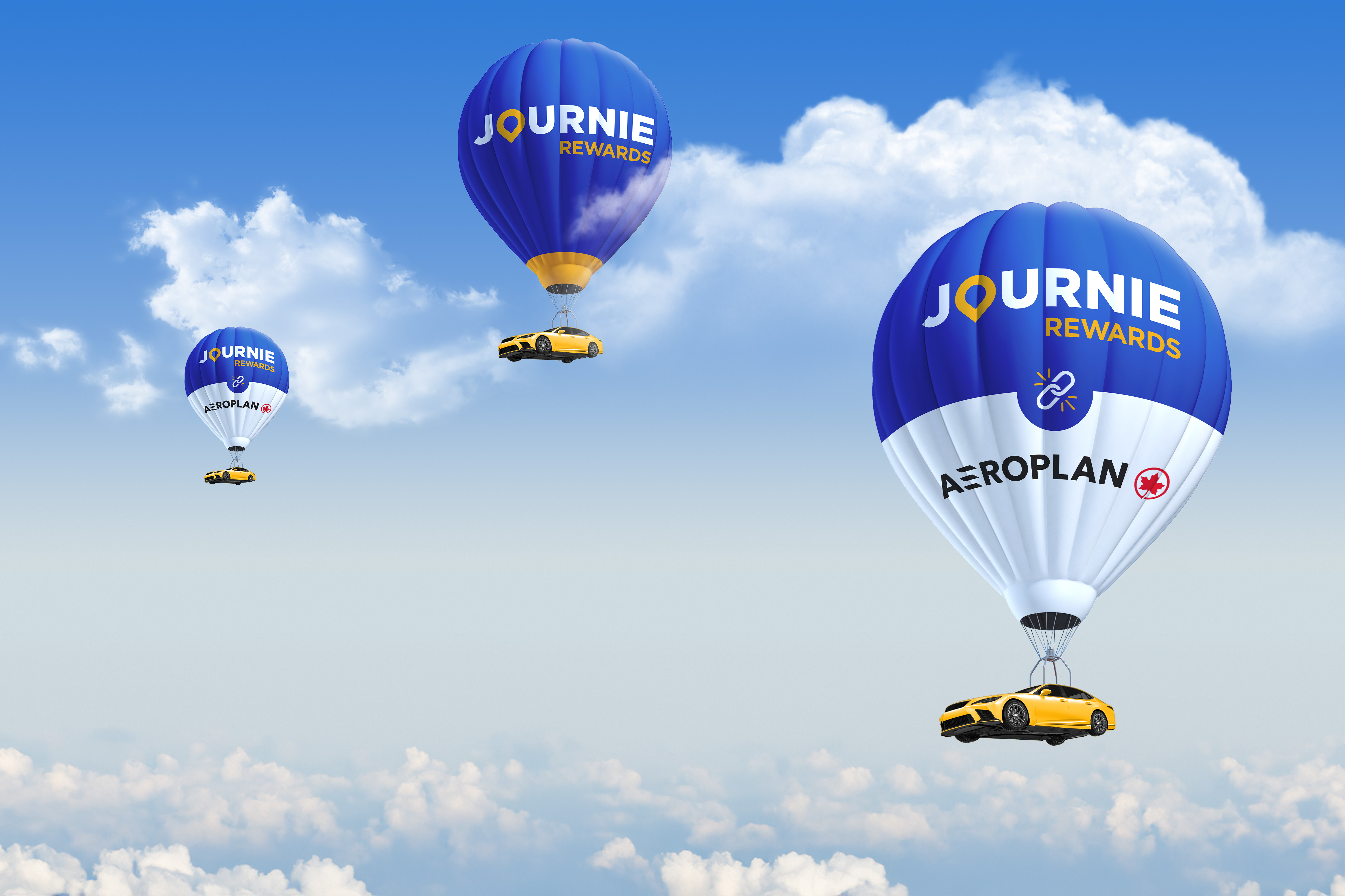 Journie x Aeroplan campaign with hot air balloon artwork
