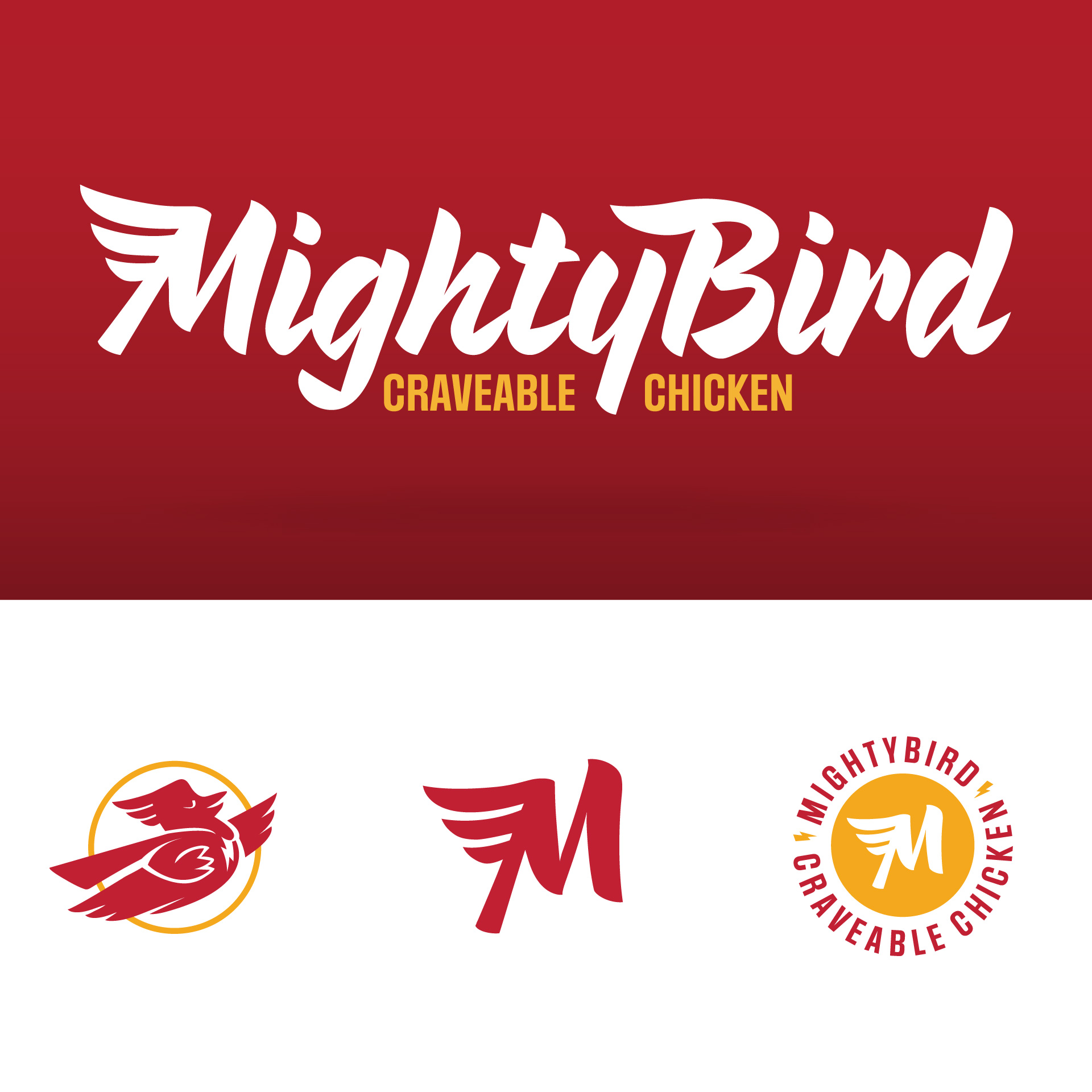 MightyBird brand character and packaging detail