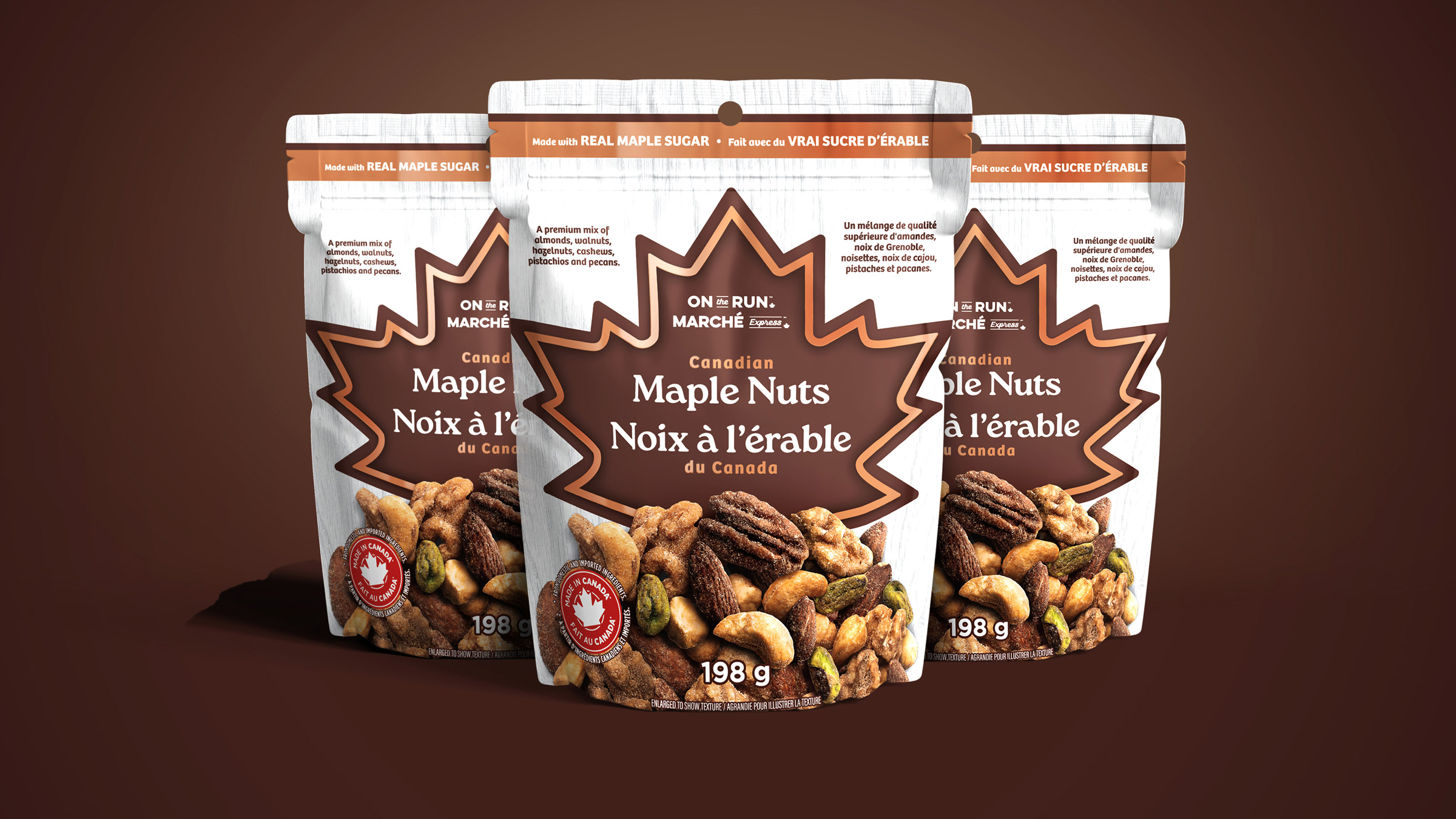 On The Run Canadian Maple Nuts packaging