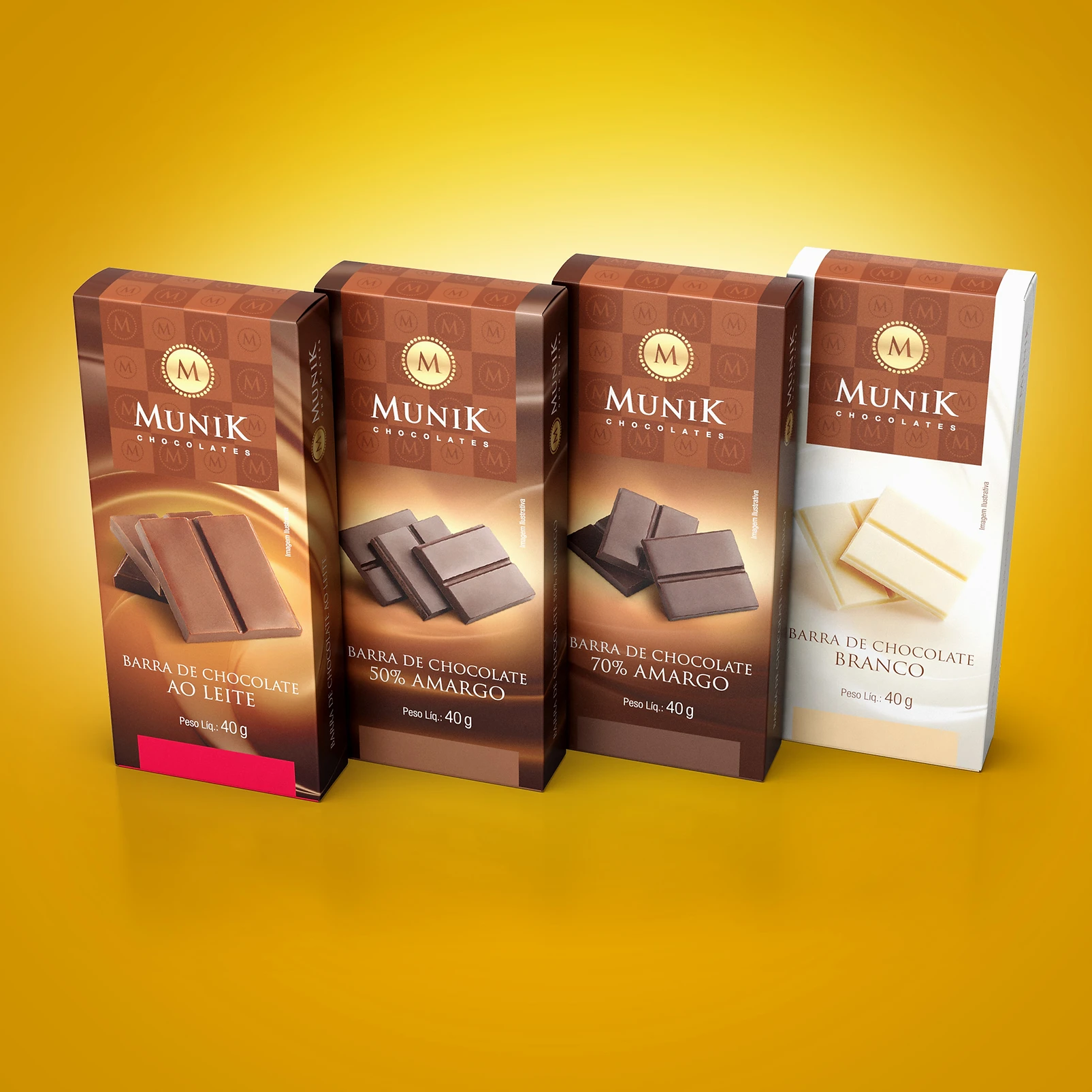 Munik chocolate bars packaging